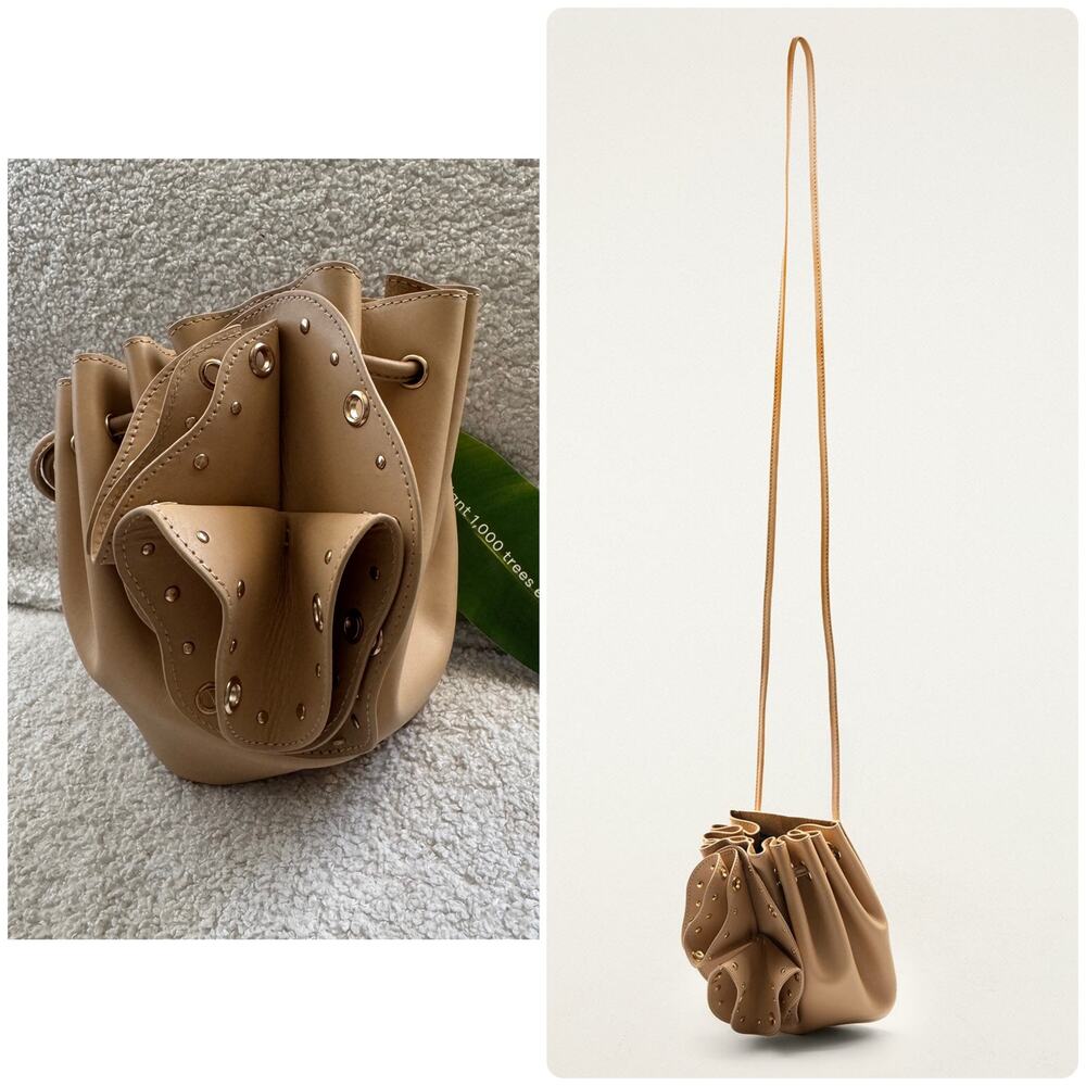 Farm Rio Cream Leather Studded Crossbody Flower Bag